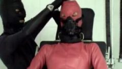 Latex Rubber Lesbos Femdom Breath Play Gas Mask Gyno Clinic Chair Bondage