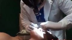 Dental Examination During Gyno Exam, Chick Looks Uncomfortable